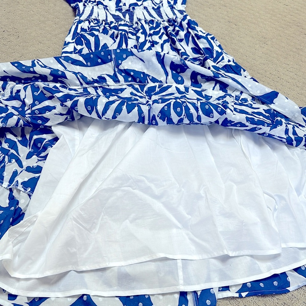Chico's Flutter Sleeved Cobalt Blue and White Maxi Dress - Picture 6 of 7
